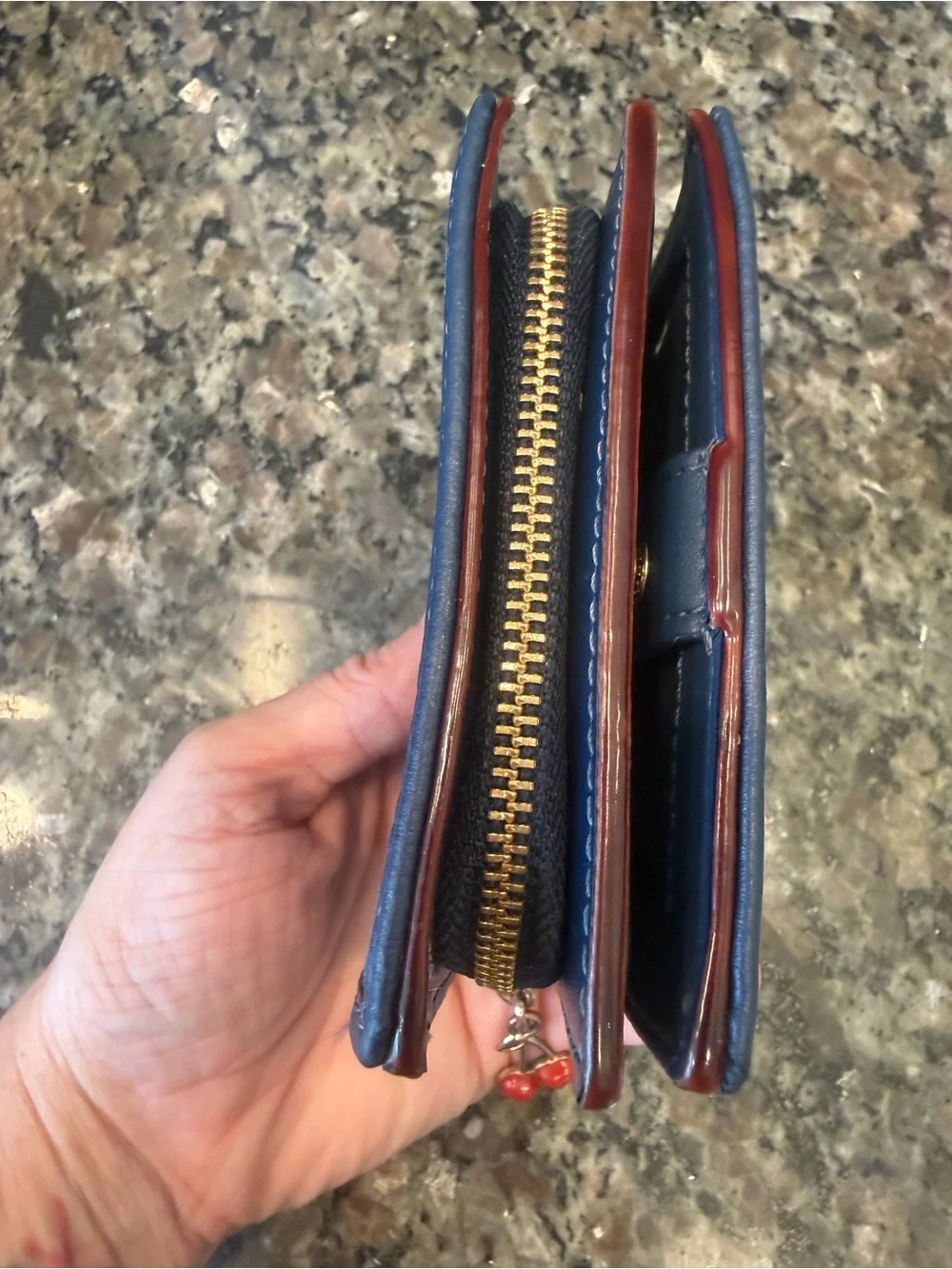 Coach Denim Bifold Wallet w/Zip Coin Pocket, ID Window & Cards CherryL2481/CAA86